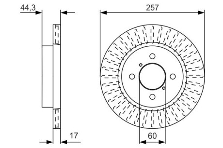 ДИСК ГАЛЬМIВНИЙ ПЕРЕДНIЙ bosch 0986479U93