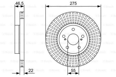 TOYOTA диск гальм. передн. Corolla 1,6-1,8VVTi 07- bosch 0986479W13