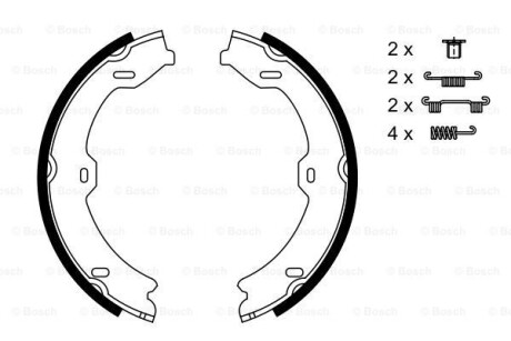 Колодки ручника MB S-class (W221/C216) 05-13 (180x25) (к-кт) bosch 0986487725 (фото 1)