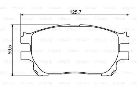 TOYOTA К-т гальмівних колодок PREVIA 2.0D 07 00- bosch 0986494212