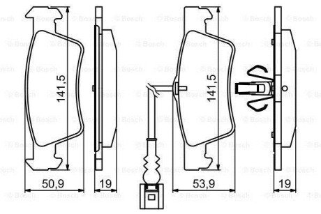 Колодки гальмівні (задні) VW Touareg 02-10 (+датчики) 0 986 494 219 bosch 0986494219