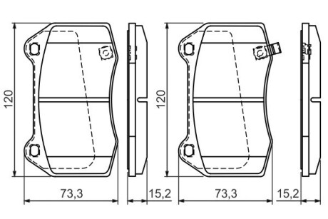 Комплект гальмівних колодок, дискове гальмо bosch 0986494310