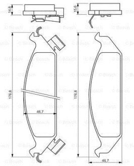 Томозні колодки передн. CHRYSLER STRATUS -01 bosch 0986494313