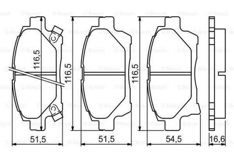 Колодки гальмівні (передні) Toyota IQ 09-15 bosch 0986494333