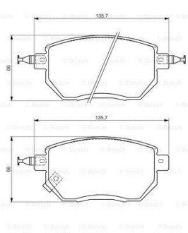 Гальмівні колод. передн. INFINITI FX 35/45 (Tokico) bosch 0986494366