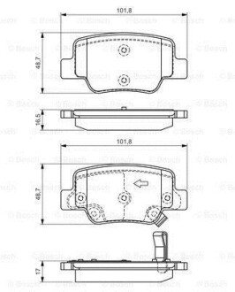 TOYOTA гальмівні колодки задн. VERSO 09- bosch 0986494404 (фото 1)