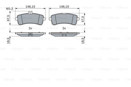 Колодки гальмівні дискові (комплект 4 шт) bosch 0986494764