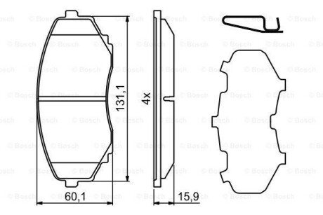 MAZDA К-т передніх гальм. колодок CX-5 11- bosch 0986494855