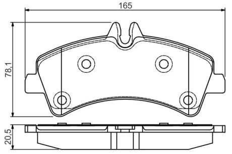 Колодки тормозные (задние) MB Sprinter 411-519CDI/VW Crafter 06- (спарка) bosch 0 986 495 099