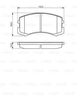 Гальмівні колодки перед. MITSUBISHI Galant VI 96-03, Lancer 03- bosch 0986495158