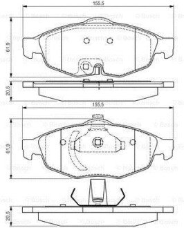 CHRYSLER гальмівні колодки Sebring 2,0-2,7 -07 bosch 0986495161