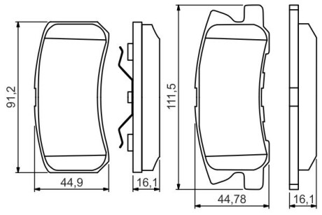 Колодки гальмівні (задні) Mitsubishi Outlander 06-12/Pajero 90-/Peugeot 4007/4008 07- bosch 0 986 495 357