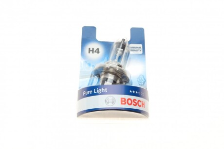 Лампа розжарювання H4 12V 60/55W P43t PURE LIGHT bosch 1 987 301 001