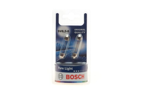 Автолампа C10W 12V 10W SV8.5-8 Pure Light (blister/К-кт 2 шт).) bosch 1987301014 (фото 1)