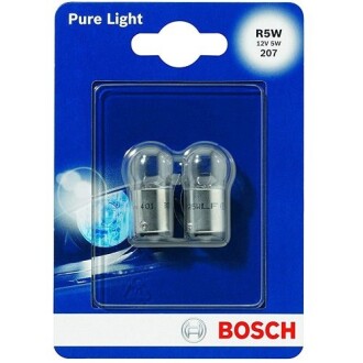 Автолампа Pure Light R5W BA15s 5 W прозрачная bosch 1987301022