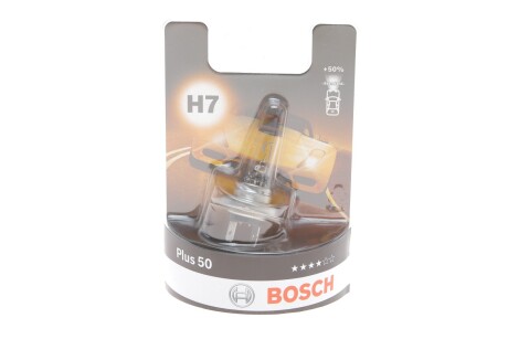 Лампа розжарювання 12 V 55 W H7 PLUS 50 блістер bosch 1 987 301 042