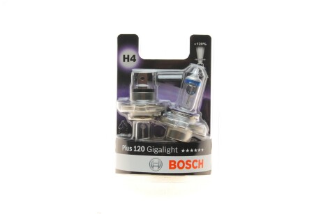 Лампа розжарювання H4 12V 60/55W P43t Plus 120 Gigalight (компл) bosch 1 987 301 425