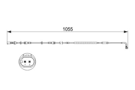 Датчик зносу гальмівних колодок (передніх) BMW 7 (F01-F04) 08-15 (L=1055mm) bosch 1 987 473 506