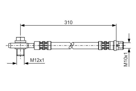 Шланг гальмівний (задній) Audi A6/VW Passat 96-05 (310mm) bosch 1 987 476 308