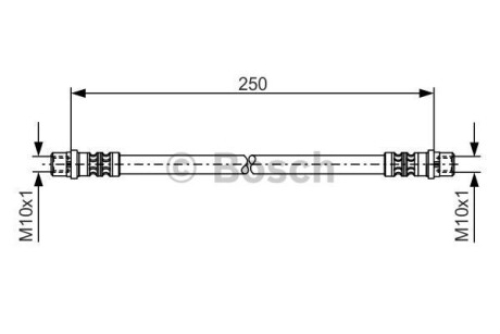 Шланг гальмівний (задній) VW T5 03- (L=250mm) bosch 1 987 476 309