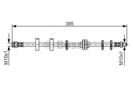 FIAT шланг гальмівний передній Tempra 90-, Tipo 87-92 bosch 1987476438