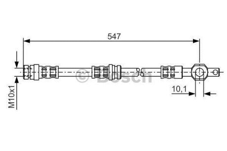 MAZDA шланг гальмівний передн. 626 -91 bosch 1987476542