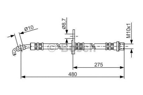 TOYOTA гальмівний шланг передн. RAV 4 94- bosch 1987476758