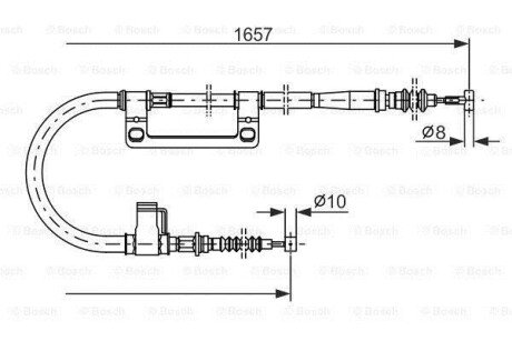 MAZDA трос ручного гальма лів.626 92- bosch 1987477502