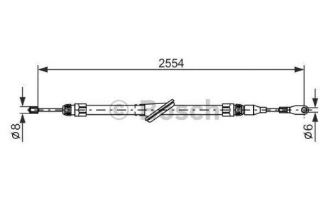 Трос ручного гальм. DB C202 bosch 1987477699