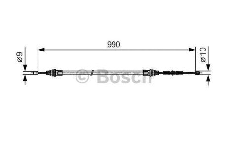 Трос ручника (задній) Smart (L=990mm) bosch 1987477751