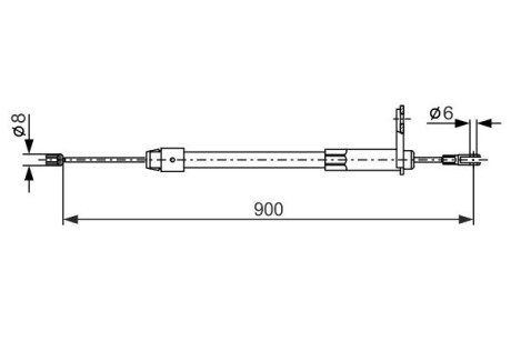 Трос ручника (задній) (R) MB C-class (W203) 00-08 (900/785mm) bosch 1 987 477 847