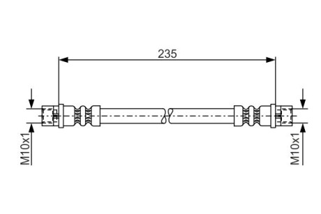 Тормозной шланг (задний) MB Sprinter 408-416/VW LT 96-06 (235mm) bosch 1 987 481 008