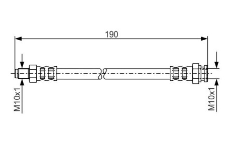 Тормозной шланг (передний) Mitsubishi L200/Pajero 92- (168mm) bosch 1 987 481 011