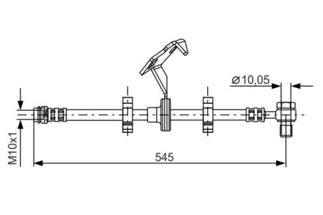 Тормозной шланг (задний) MB M-class (W163) 98-05 (R) (L=527mm) bosch 1 987 481 078