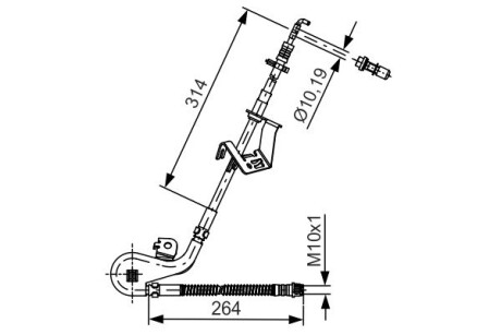 Шланг гальмівний (передній) Citroen C5/C6/Peugeot 407 05- (R) bosch 1 987 481 428