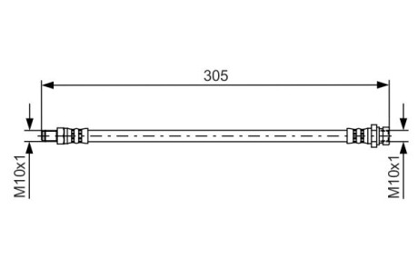 Тормозной шланг (задний) Mitsubishi Outlander 06-13 (L=281mm) bosch 1 987 481 442