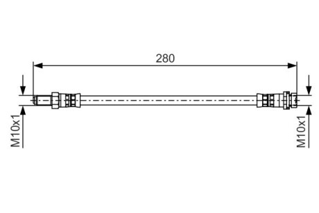 Тормозной шланг (задний) Ford Transit 06-14 (L=255mm) bosch 1 987 481 488