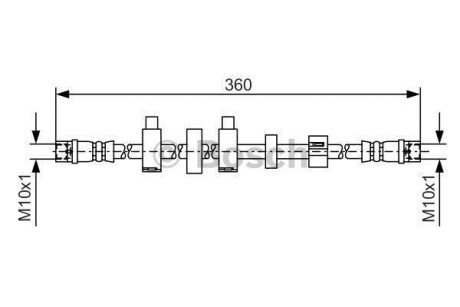 VW шланг гальмівний передній прав. T4 97- bosch 1987481540