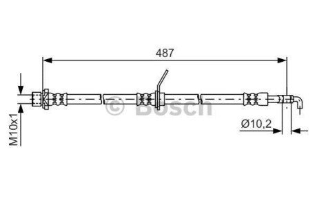 Шланг гальм. задн. прав. TOYOTA AVENSIS -03 bosch 1987481633