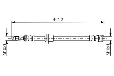 Тормозной шланг (передний) Mini (F55/F56/F57) 13- (L=360mm) bosch 1987481679 (фото 1)