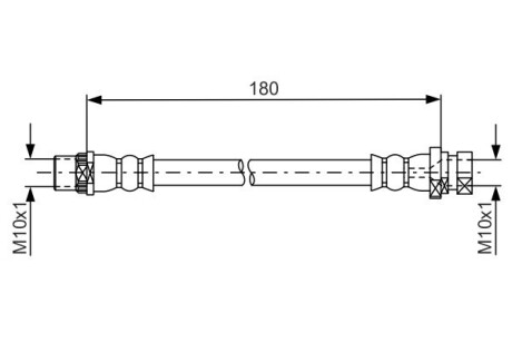 Шланг гальмівний (задній) Renault Kangoo 08- (L) (L=180mm) bosch 1 987 481 682