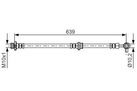 Тормозной шланг (передний) Nissan Juke 10-19 (L=639mm) (L) bosch 1 987 481 696