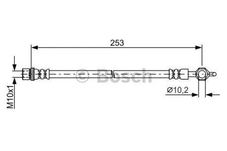 Шланг гальм. задн. TOYOTA URBAN CRUISER -16 bosch 1987481787