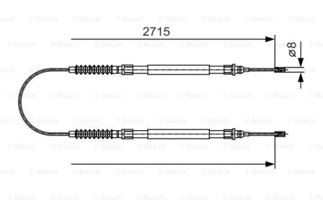 Трос ручника Citroen Jumper/Fiat Ducato/Peugeot Boxer 02- (2715/890mm) bosch 1 987 482 003