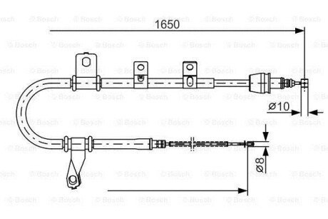 HYUNDAI трос ручн.гальма лів.Matrix 01- bosch 1987482074