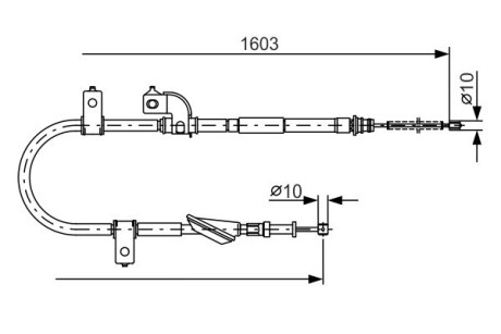 Трос ручника Subaru Forester/Impreza 97-09 (1603mm) bosch 1 987 482 080