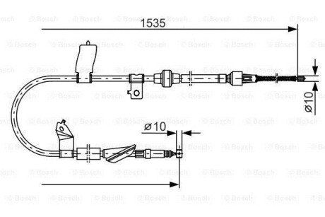 HONDA трос ручн.гальма лів.Civic 95- bosch 1987482085