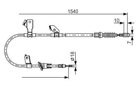 Трос ручника (L) Mitsubishi Colt/Smart Forfour 04-09 bosch 1 987 482 271