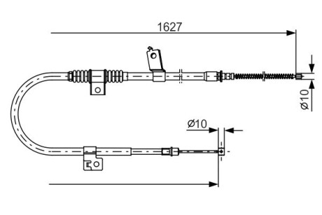 Трос ручника (задній) (L) Peugeot 4007/Mitsubishi Outlander II 06- (1627/1425mm) bosch 1 987 482 274