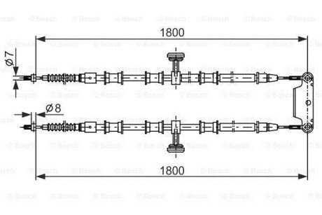 OPEL трос ручного гальма Vectra SW 02-,Signum 04- bosch 1987482291